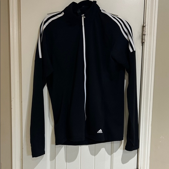 adidas Jackets & Blazers - Adidas Black and White Track Jacket with Signature Stripes